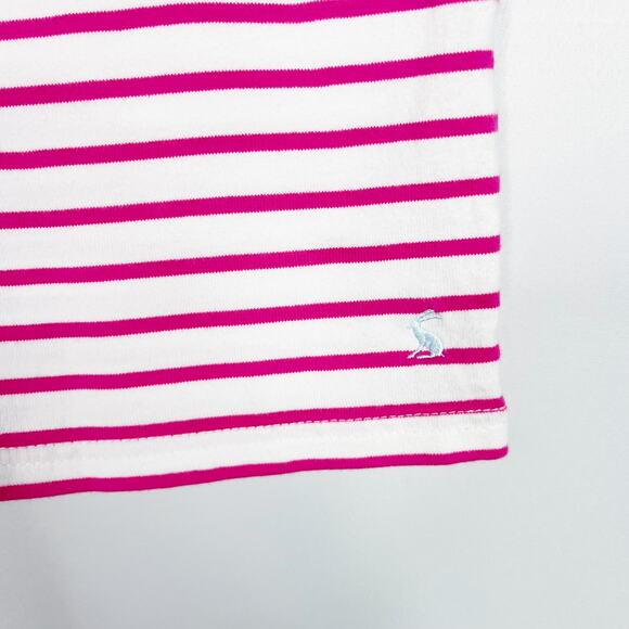 Joules 4 Bright Pink White Stripe Riva Sleeveless Cotton Dress Summer Casual - Picture 5 of 10